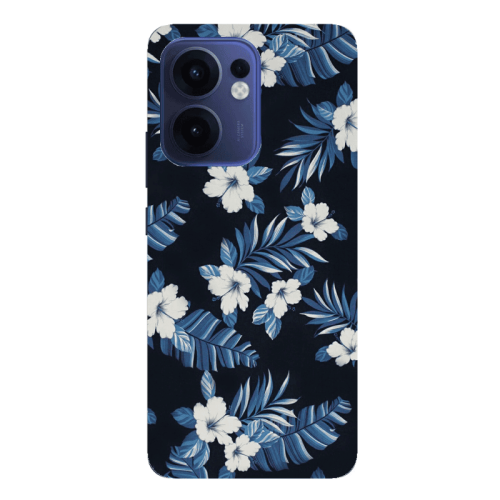 Oppo Reno13 FS flower blue laves Transparent Silicone TPU Θήκη